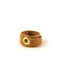 Leather Ring Slim Brown Front