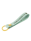 Engraved Leather Keychain Baby Blue