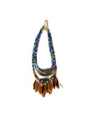Boho Feather Collier Brown