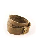 Dark Brown Custom Engraved Leather Bracelet - Double Wrap Wide