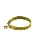 Olive Green Engraved Leather Bracelet - Single Wrap