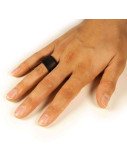 Leather Ring Black Hand