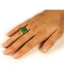 Leather Ring Green Hand