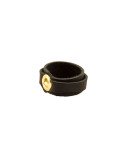 Leather Ring Slim Black Side