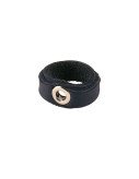 Leather Ring Slim Dark Blue Front