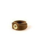 Leather Ring Slim Dark Front
