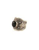 Nepalese Ring - Single Black Stone - Wide