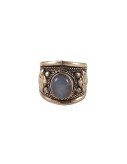 Nepalese Ring - Single White Stone - Wide