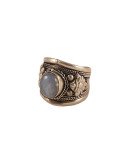 Nepalese Ring - Single White Stone - Wide